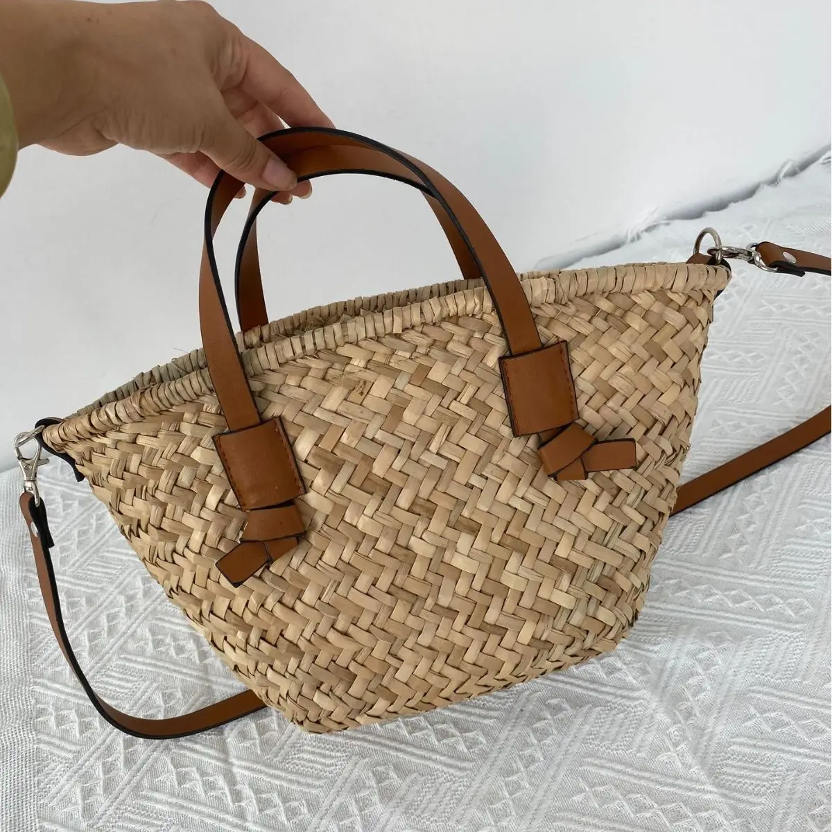 Basket Bag Wicker - Sac panier en paille bohème, sacs