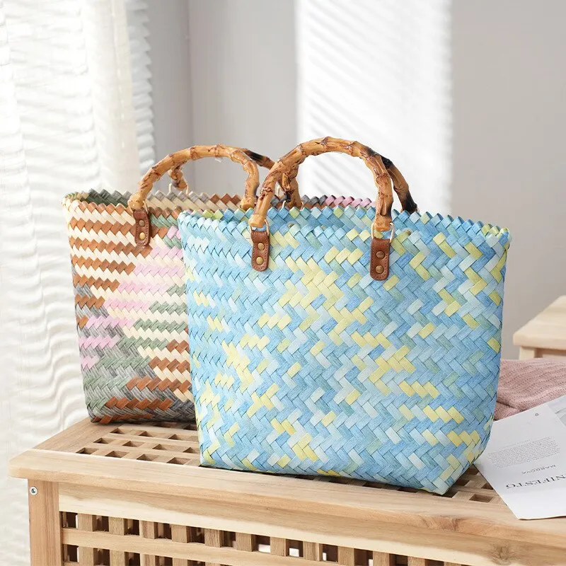 Basket Bag Wicker - Sacs à main Vintage en rotin
