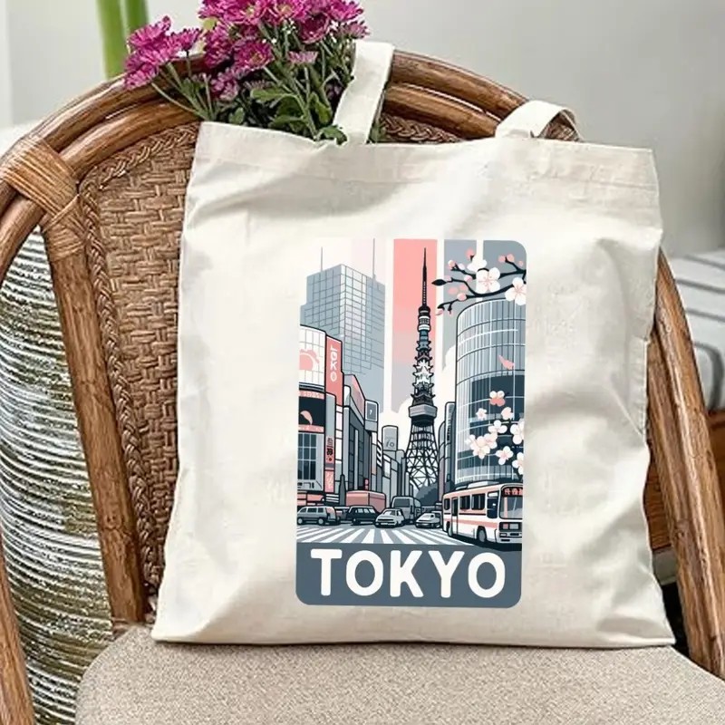 Women Bags Collection - Sac fourre-tout en toile esthétique avec