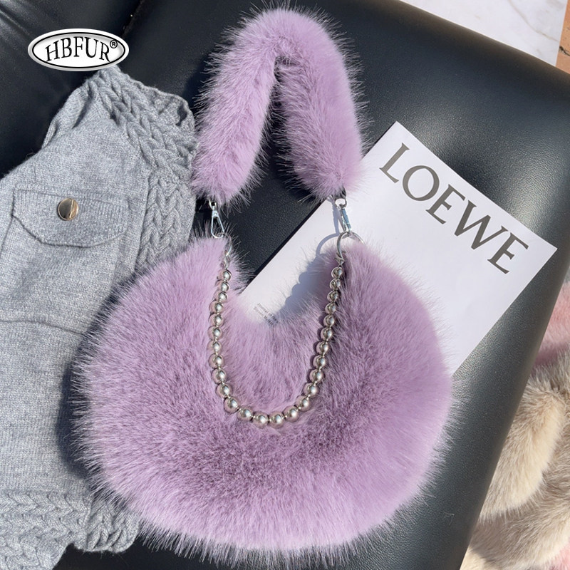 Women Bags Max - Sac à main en fausse fourrure