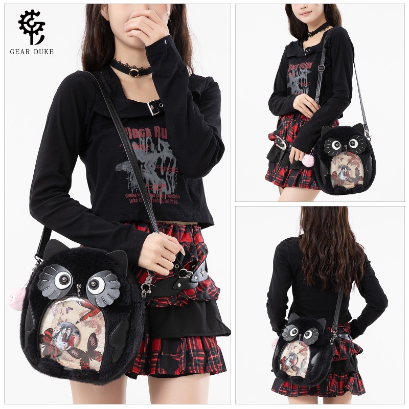 Women Bags Collection - Sac bandoulière Y2K Goth Black Cat