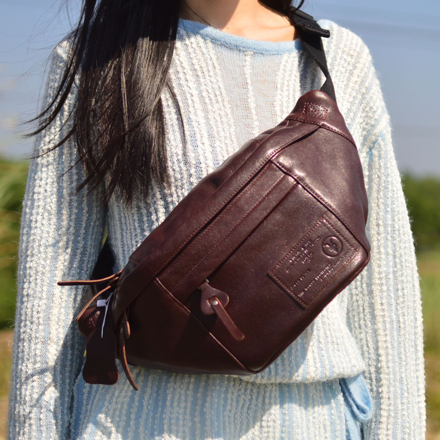 Doctor Bag Leather - AETOO Sac de taille rétro en