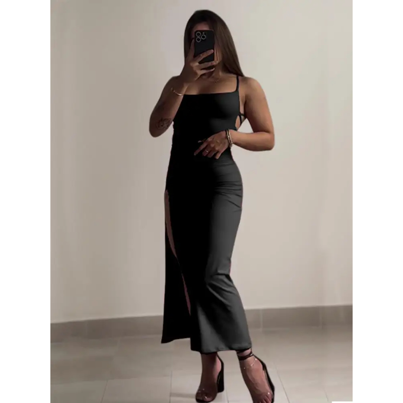 Robe fendue à bretelles, Sexy, - Women Bags Winners avis et prix