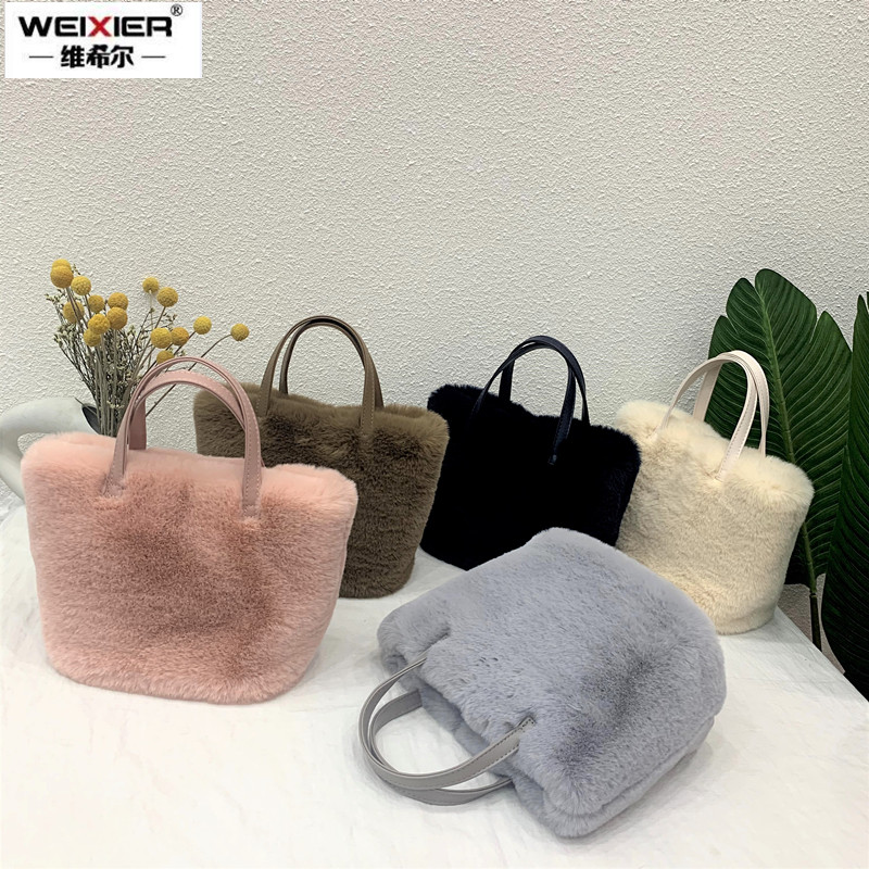 Fausse fourrure couleur unie f - Women Bags Max avis et prix