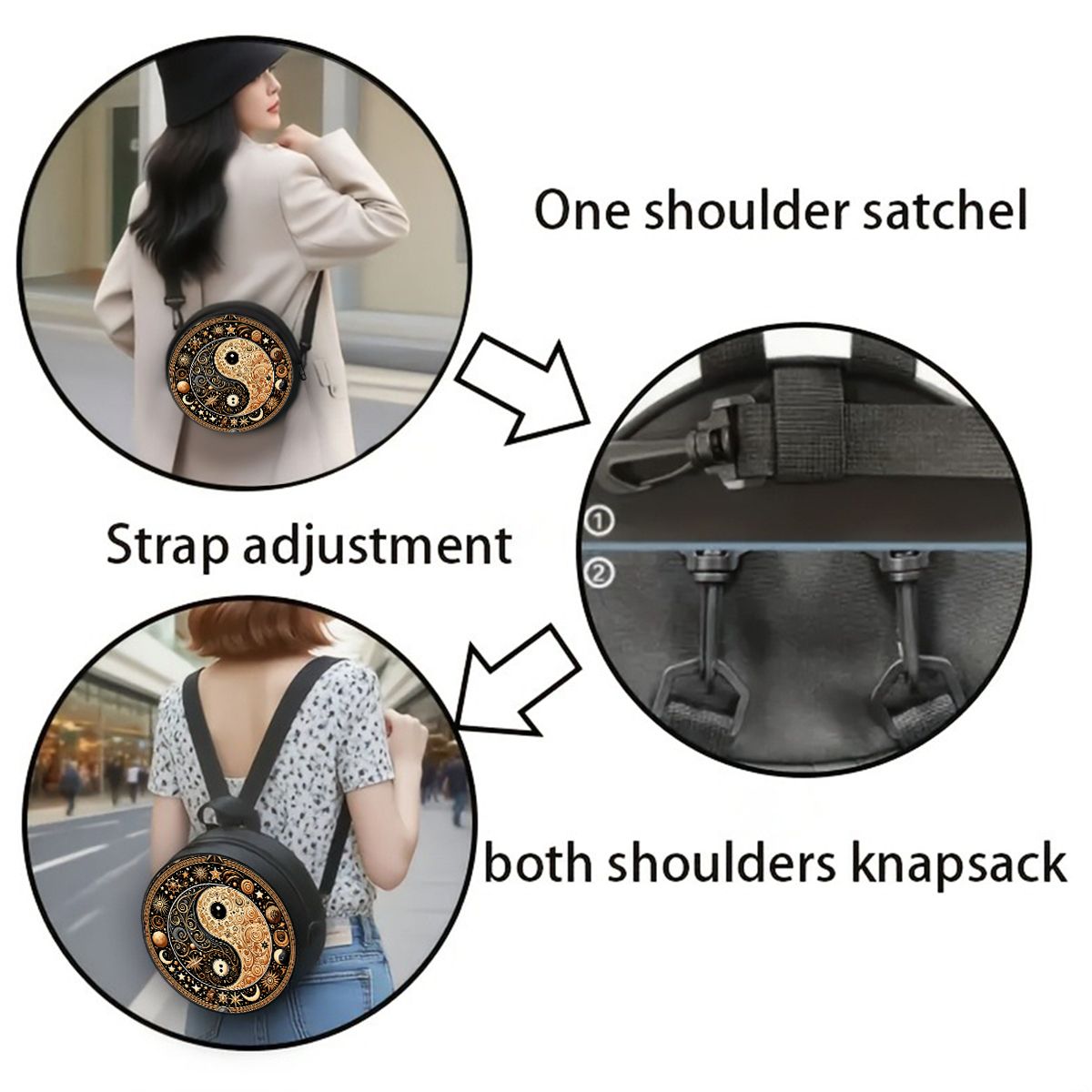 Sac bandoulière rond vintage p - Circle Round Bag avis et prix